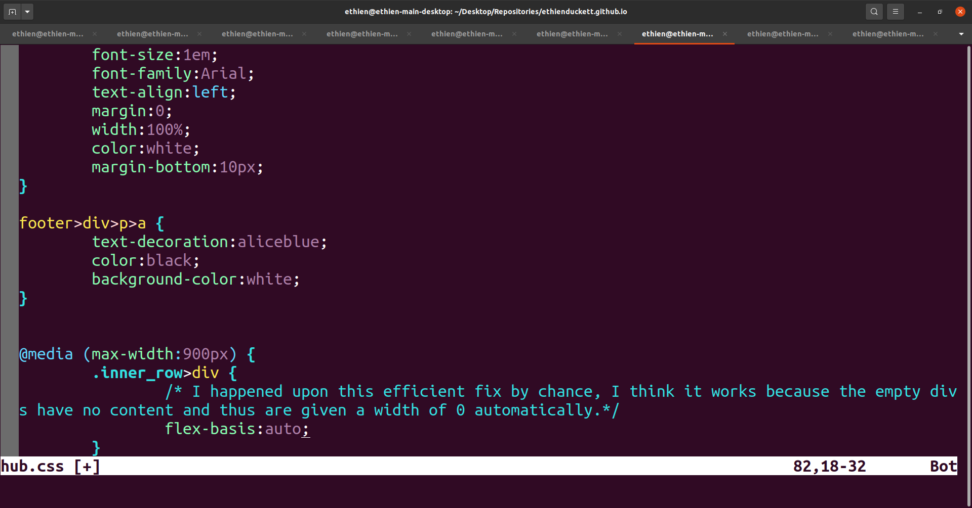 A screenshot of the terminal session used to make this webpage taken on April 18, 2022.